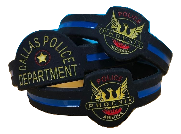 Bulk Department Inspired Thin Blue Line Wristbands