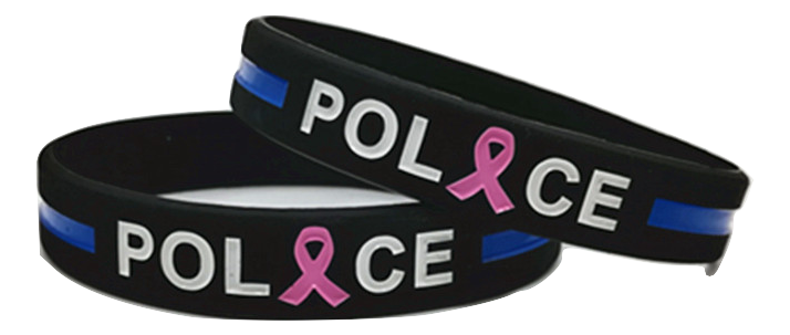 Breast Cancer Awareness Month Thin Blue Line Wristbands