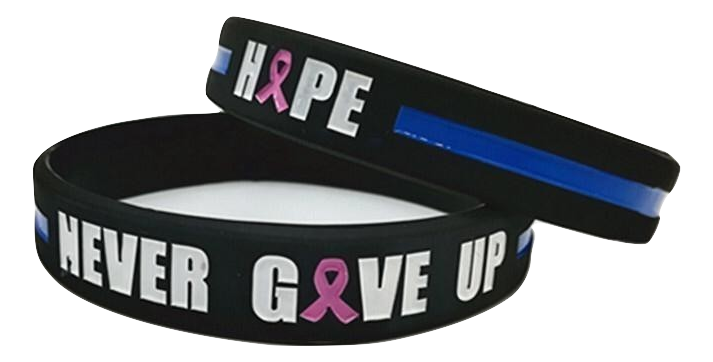 Never Give Up - Hope Breast Cancer Awareness Month Wristband