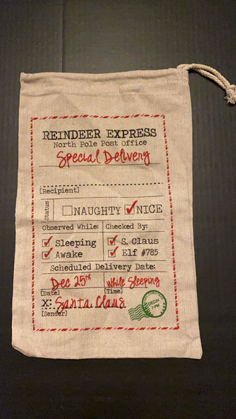 CHRISTMAS SANTA SACK- FREE PERSONALIZED NAME