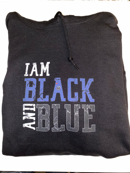 I AM BLACK AND BLUE HOODIE