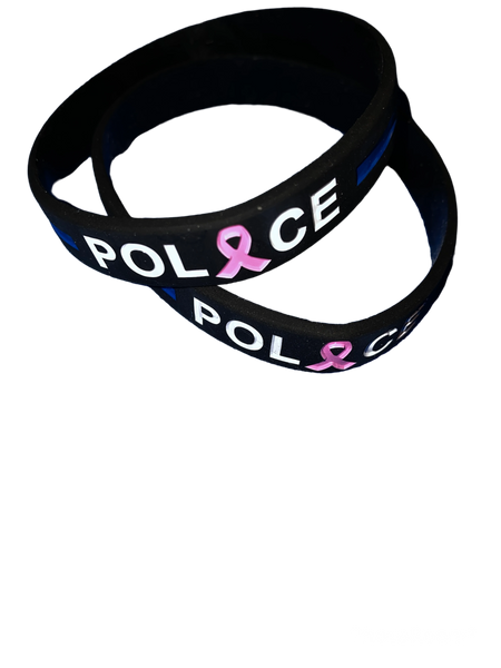 10 "Police" Breast Cancer Awareness Wristbands