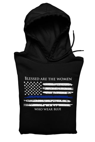 BLESSED ARE THE WOMEN WHO WEAR BLUE HOODIE